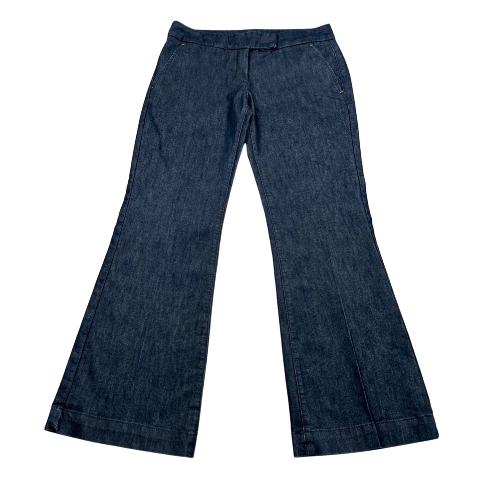 Express Design Studio Womens 2S Dark Wash Wide Leg Stretch Denim Trousers 400150